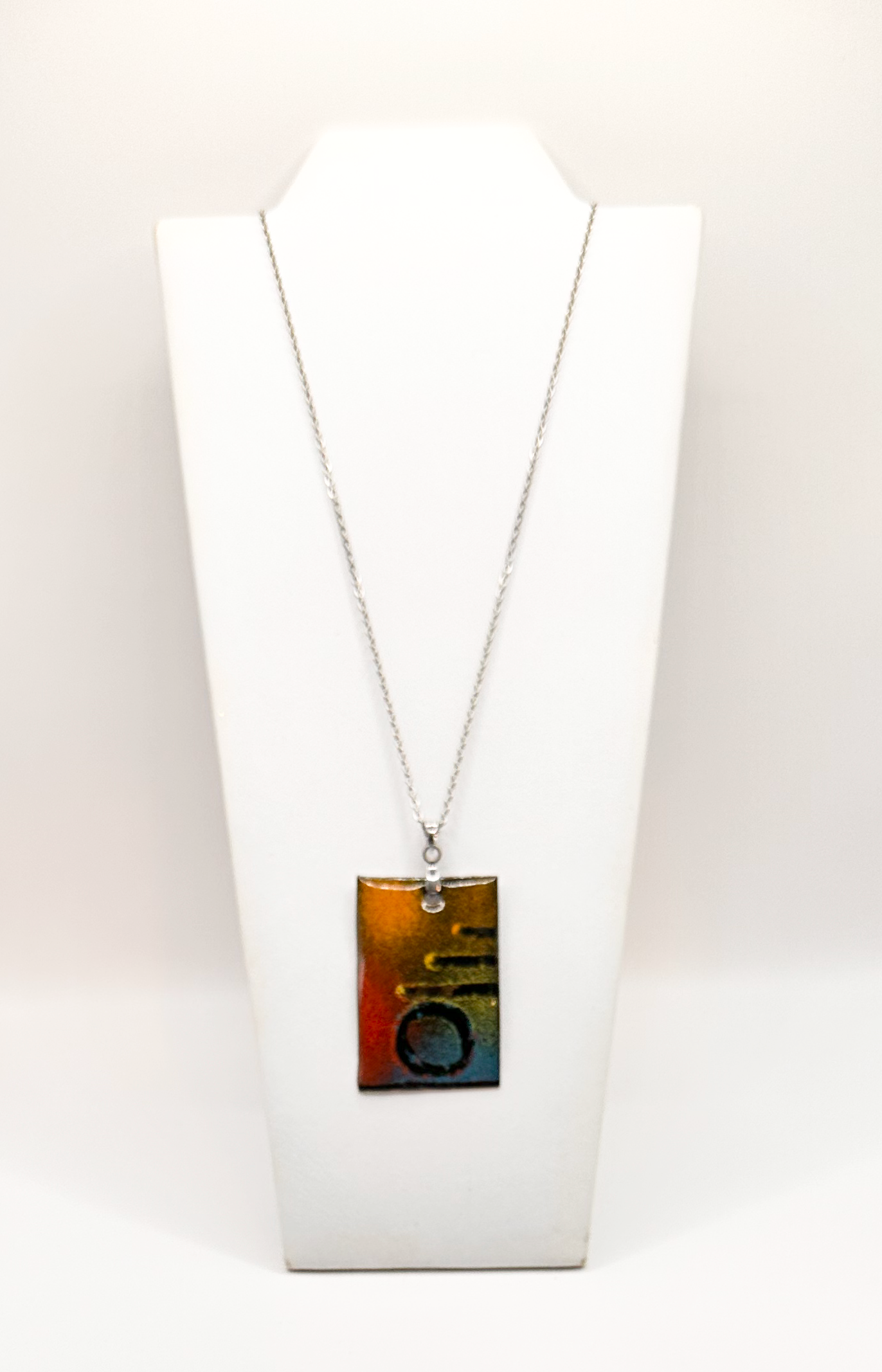 Artisan Enamel Sgraffito Design Statement Necklace