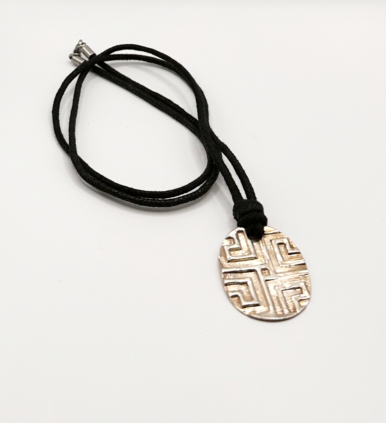 Geometric Fine Silver Pendant Necklace