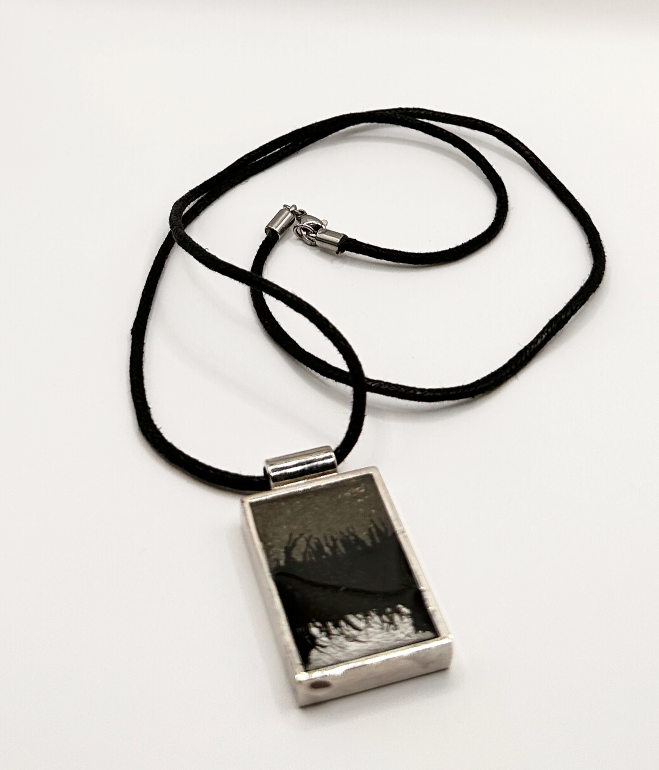 Artisan Hand Painted Pendant with Black Cotton Cord