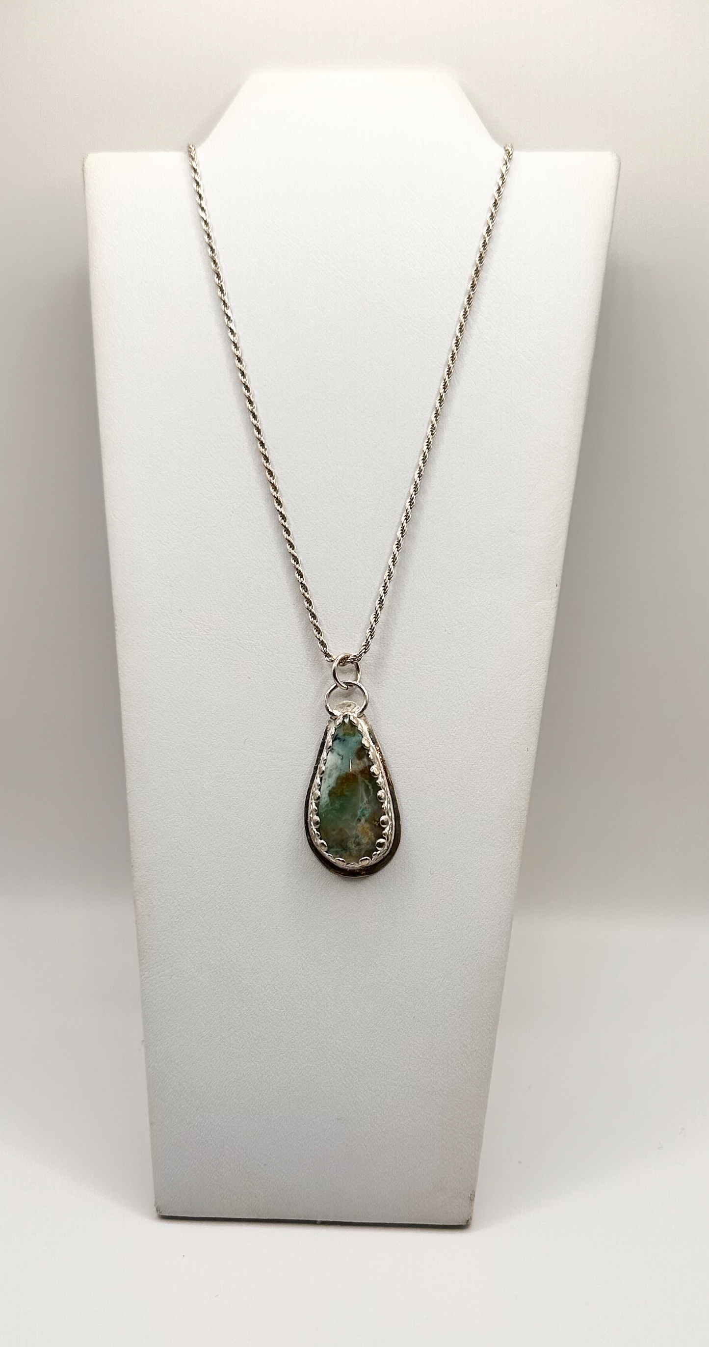Sterling Silver Stone Pendant Necklace