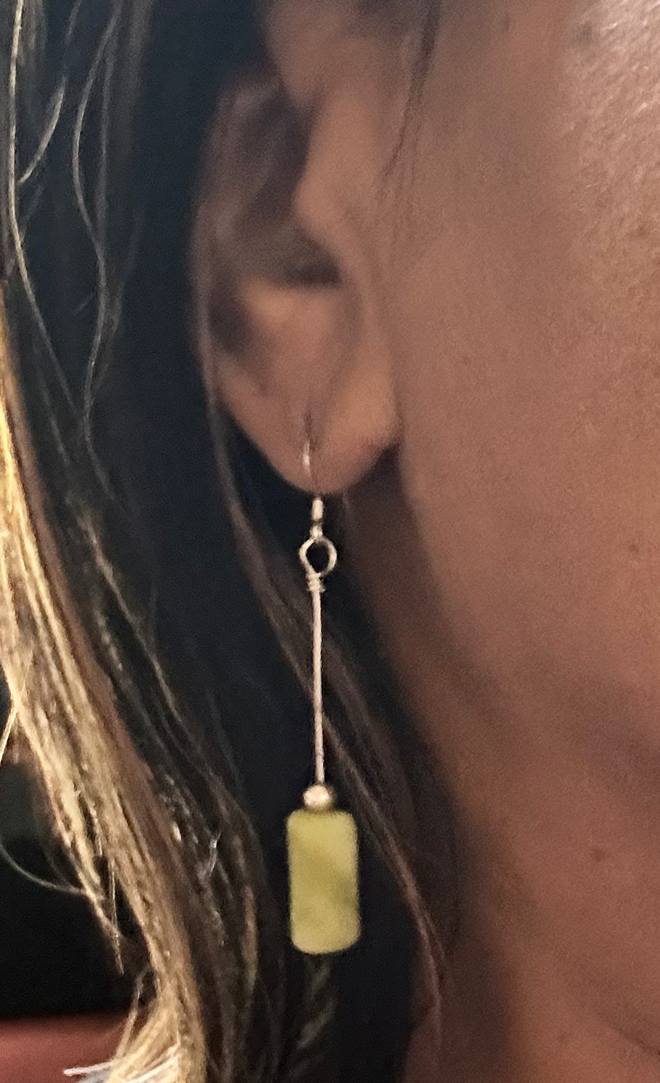 Serpentine Stone with Sterling Silver Ball Dangle Earrings
