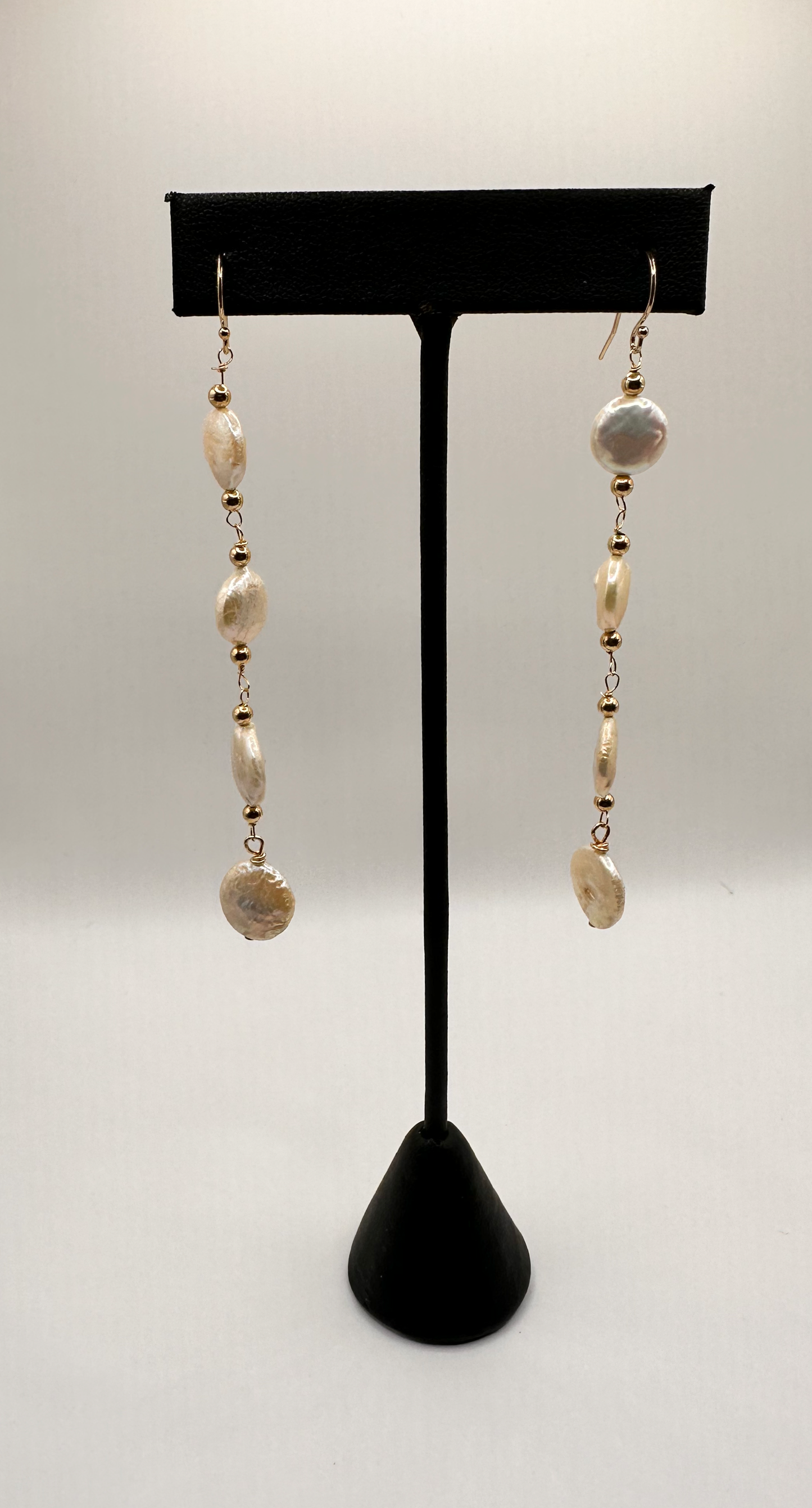 Freshwater Multi Coin Drop Pearl Earrings