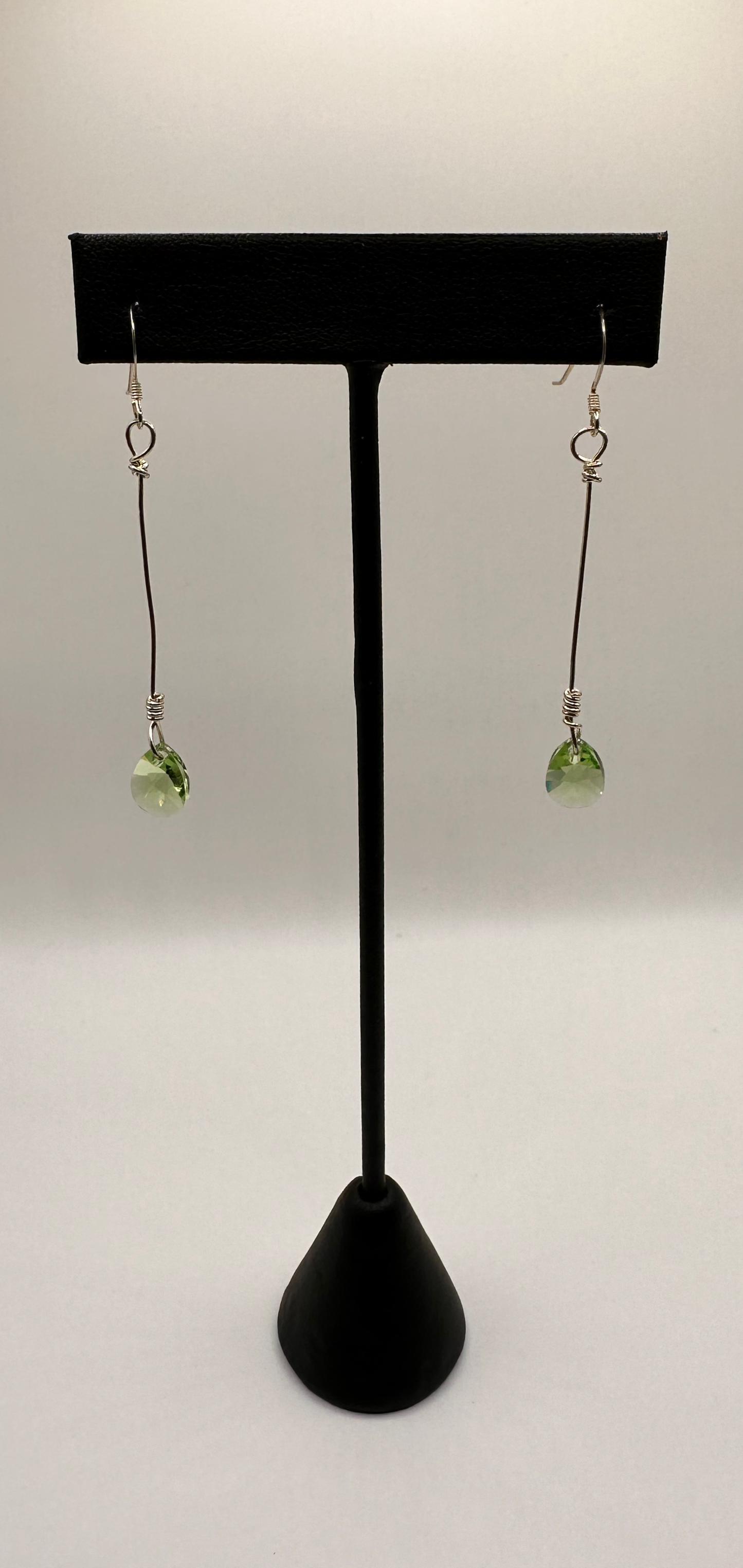 Peridot Swarovski Teardrop Crystal Earrings