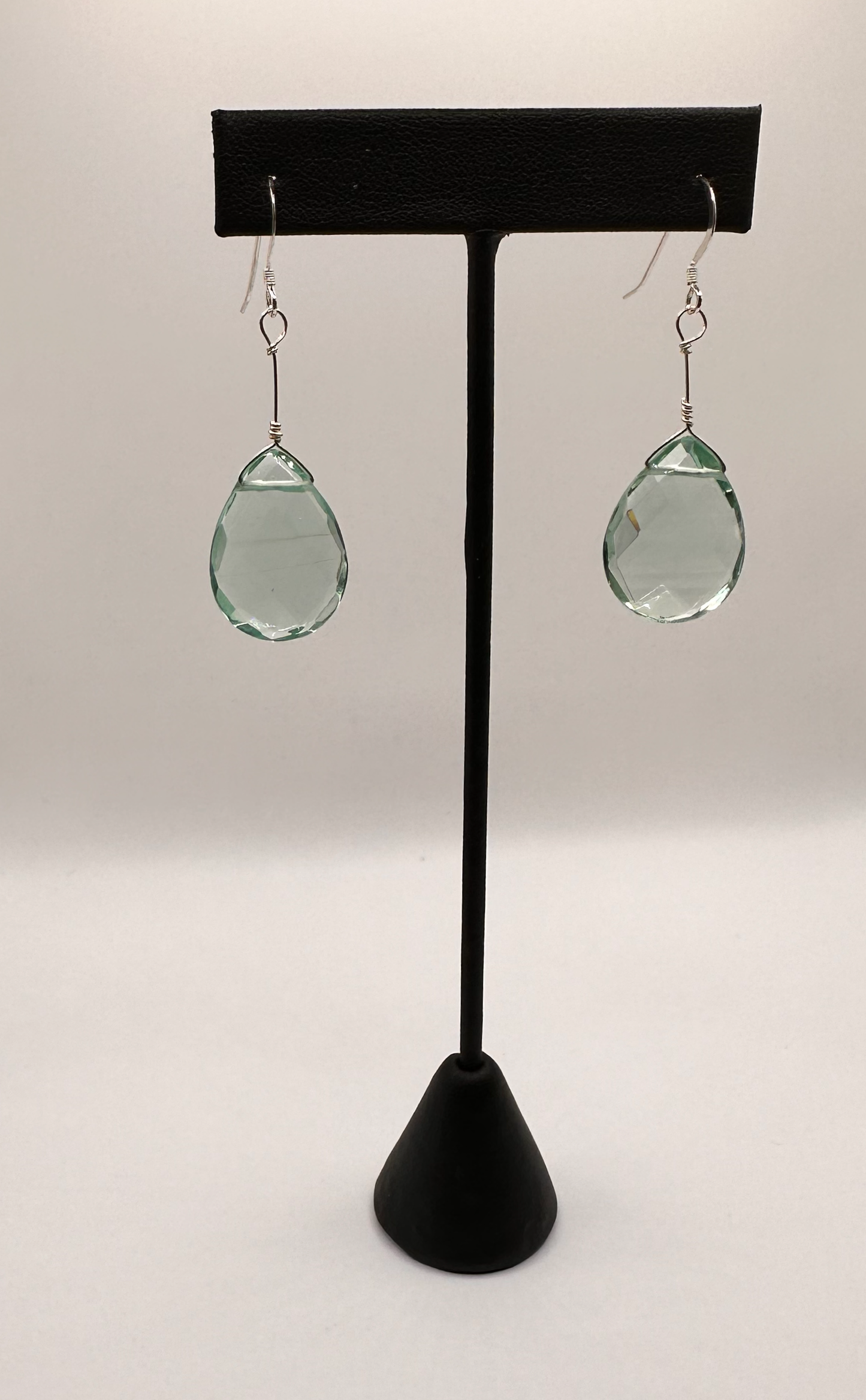 Aqua Crystal Briolette Earrings