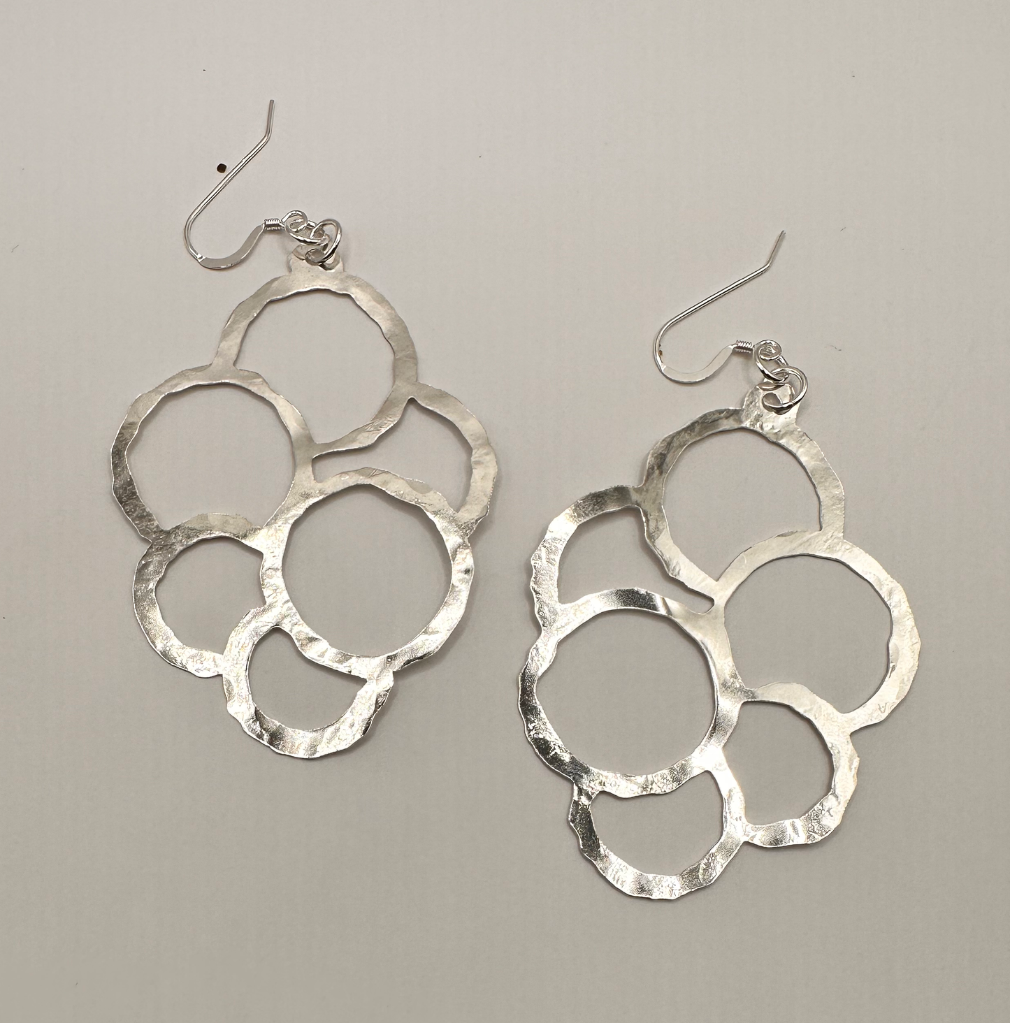 Fabulous Artisan Hand Cut Sterling Silver .925 Earrings