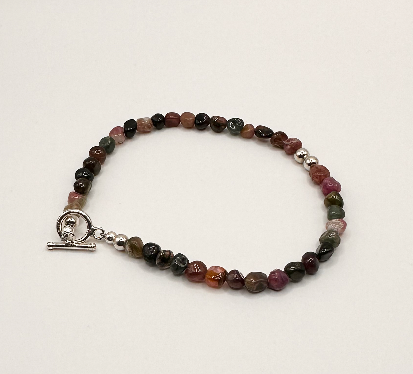 Multi Tourmaline Gemstone Bead Bracelet