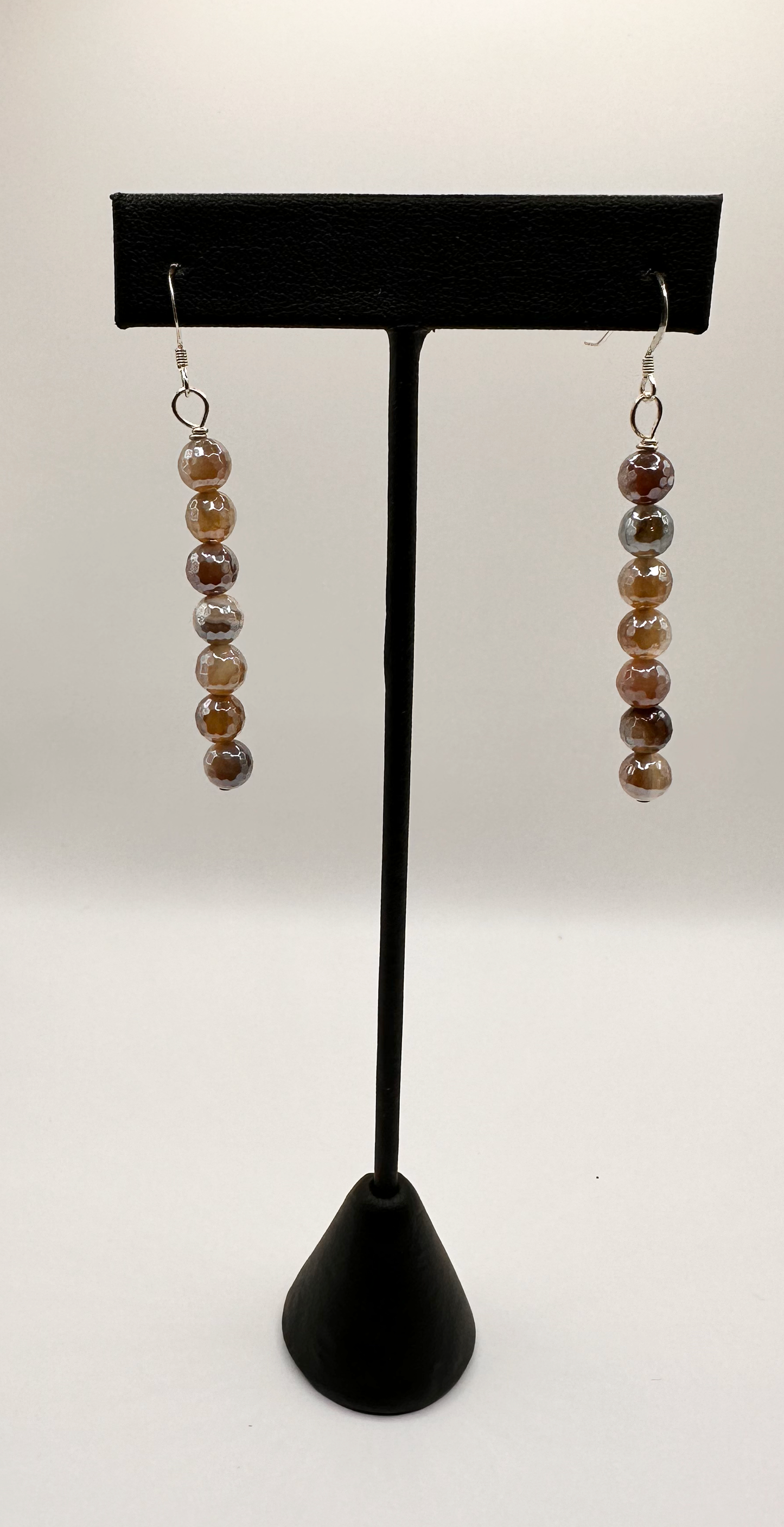 Chanel Style Pearlescent Drop Bead Earrings