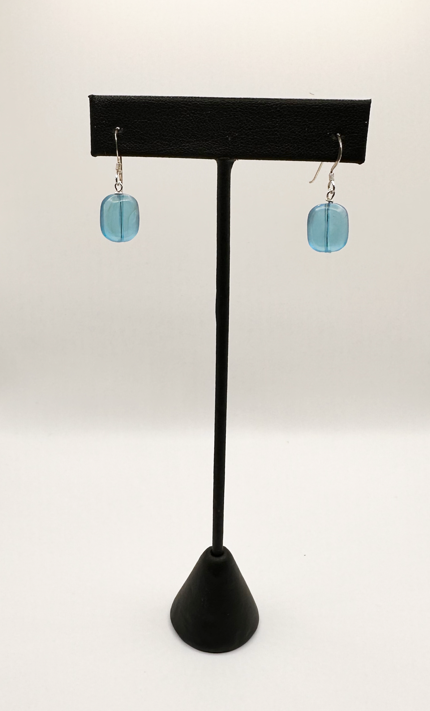 Aqua Glass Drop Earrings