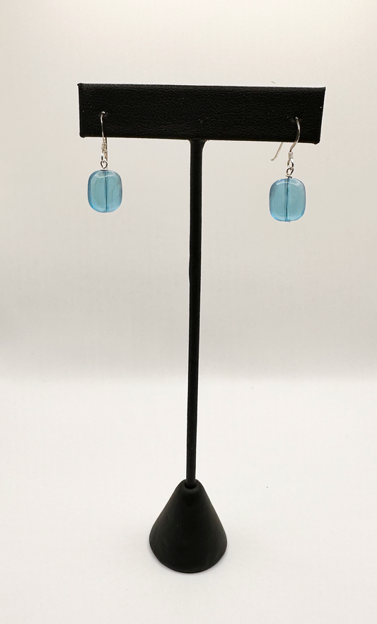 Aqua Glass Drop Earrings