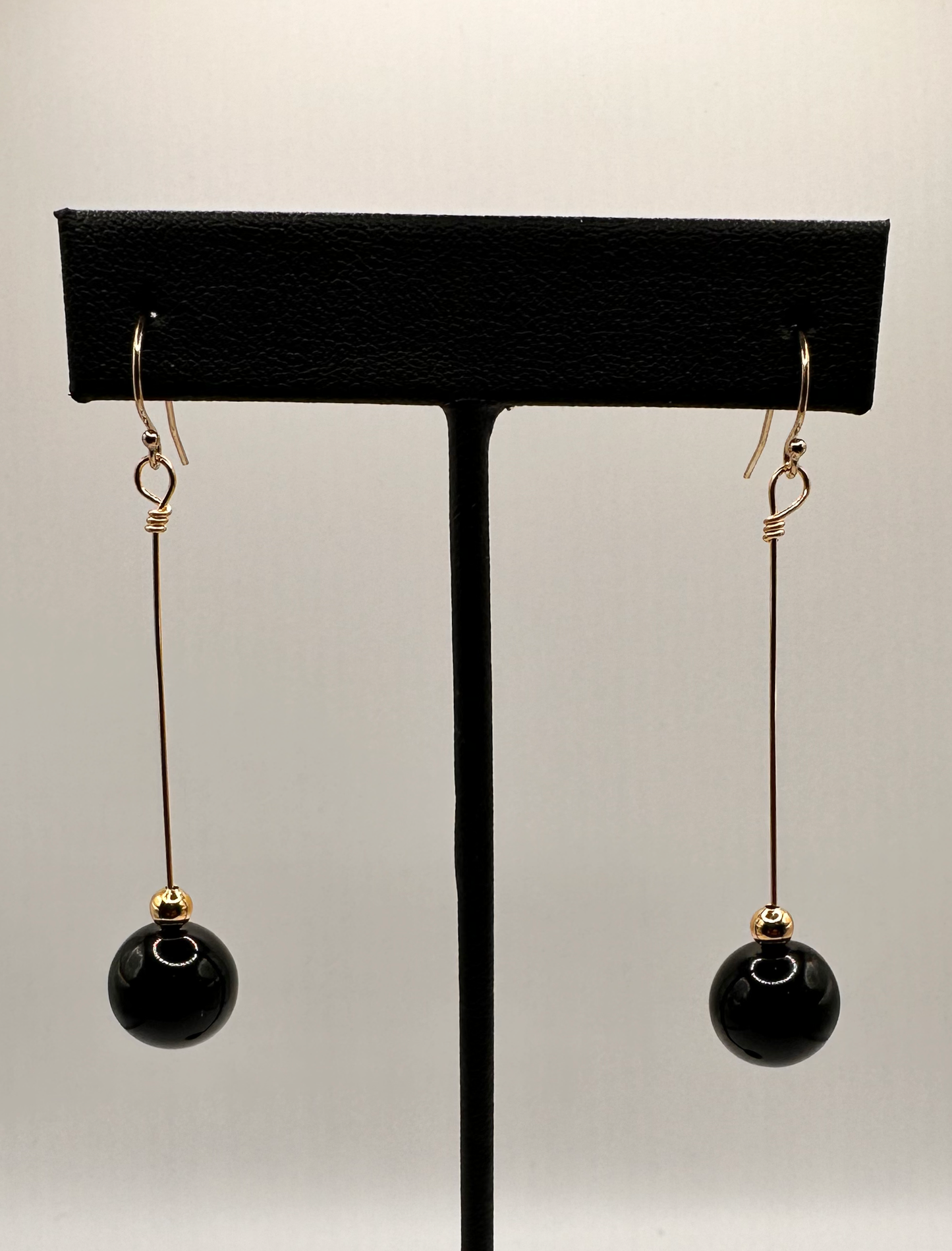 Black Onyx Bead with 14kt Gold Filled Earrings