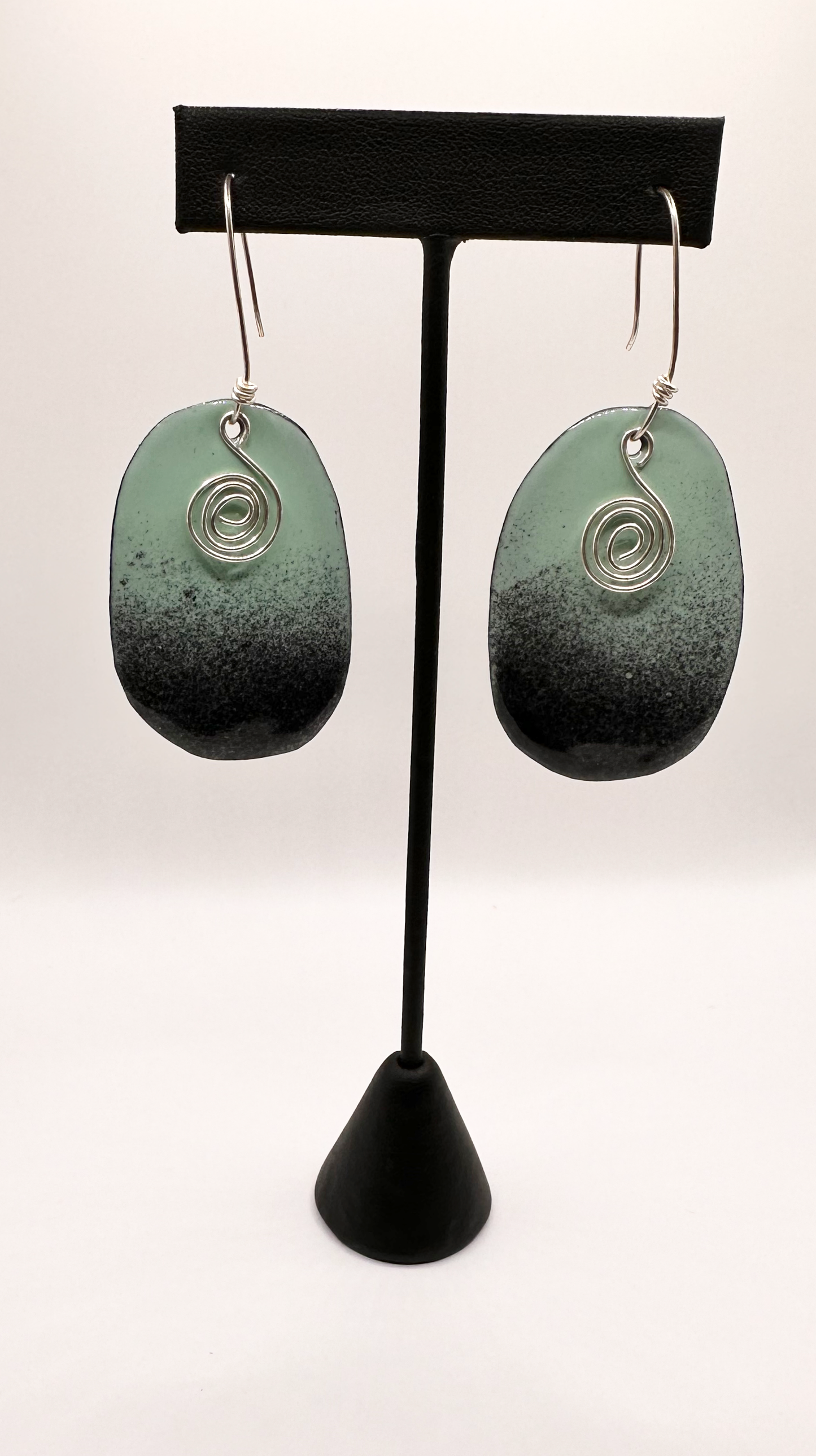 Artisann Enamel Earrings with Sterling Silver Accents