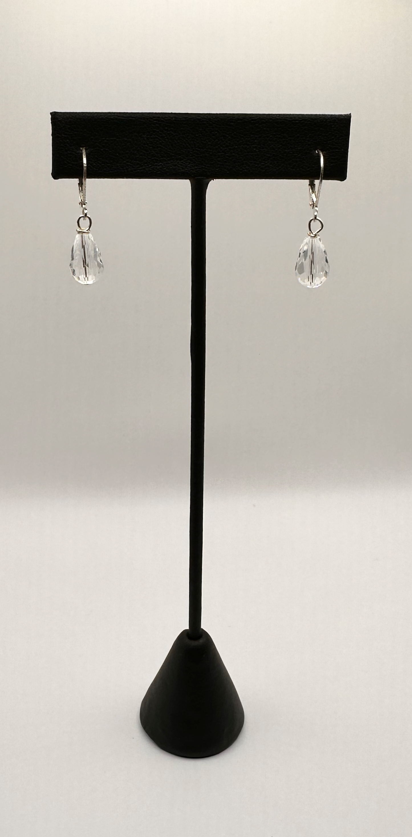 Clear Crystal Faceted Bead Earrings