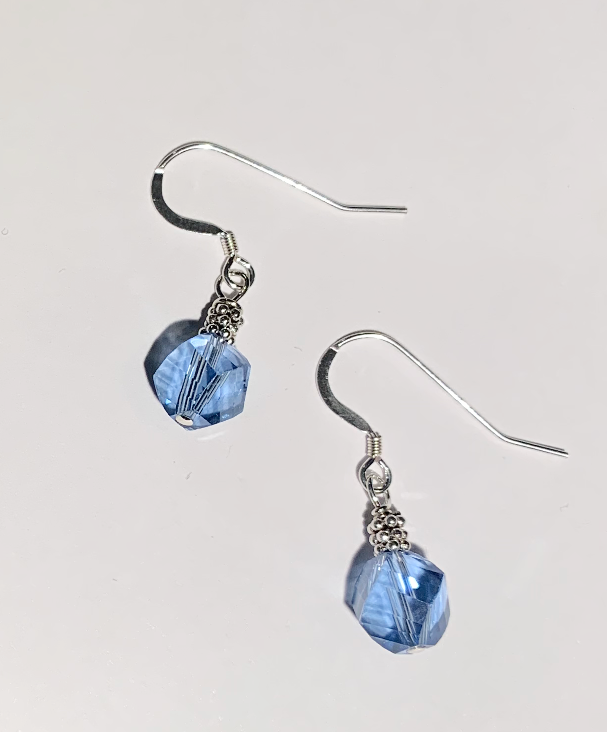 Aqua Glass Faceted Beads