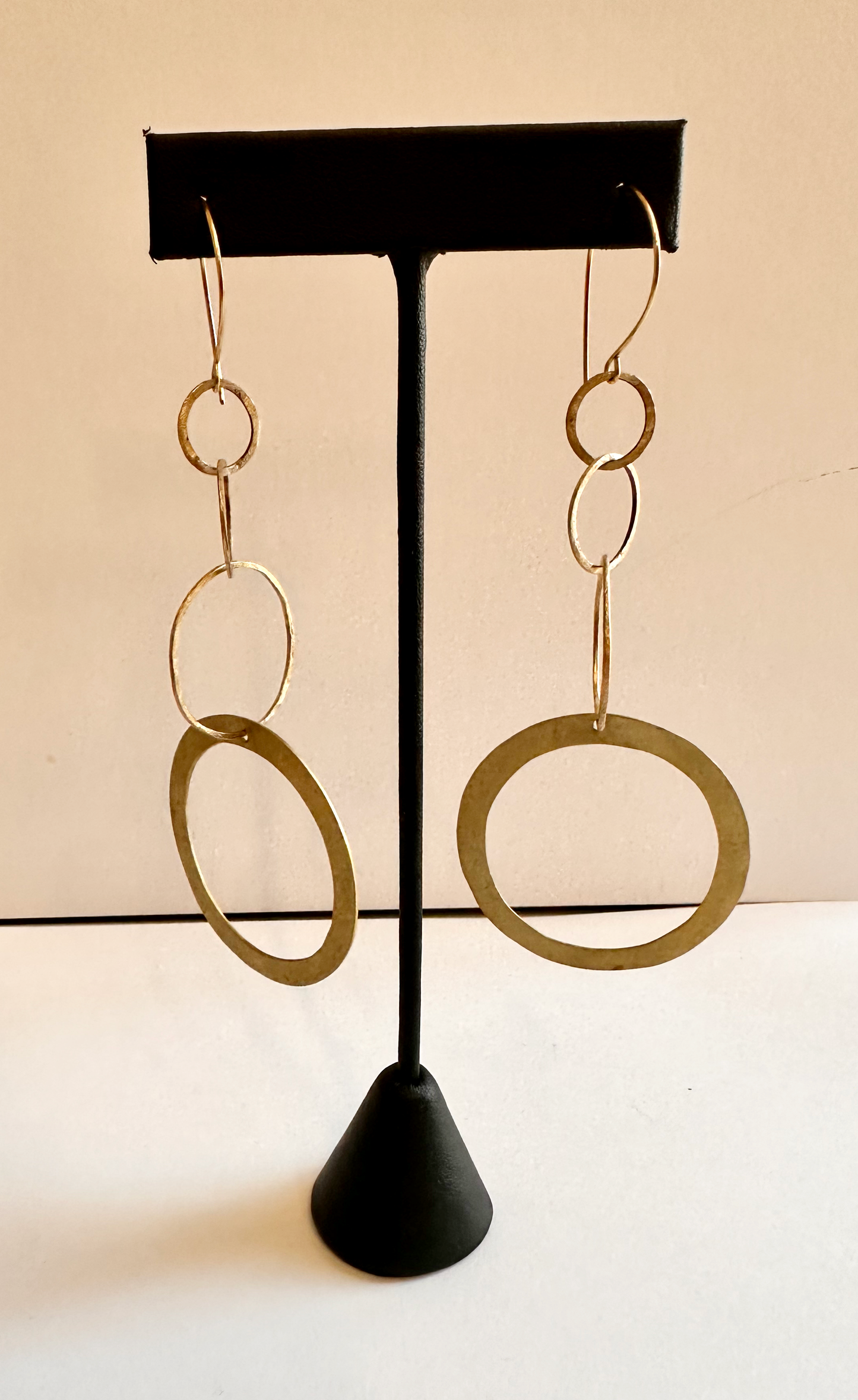 Red Brass Multi Hoop Earrings