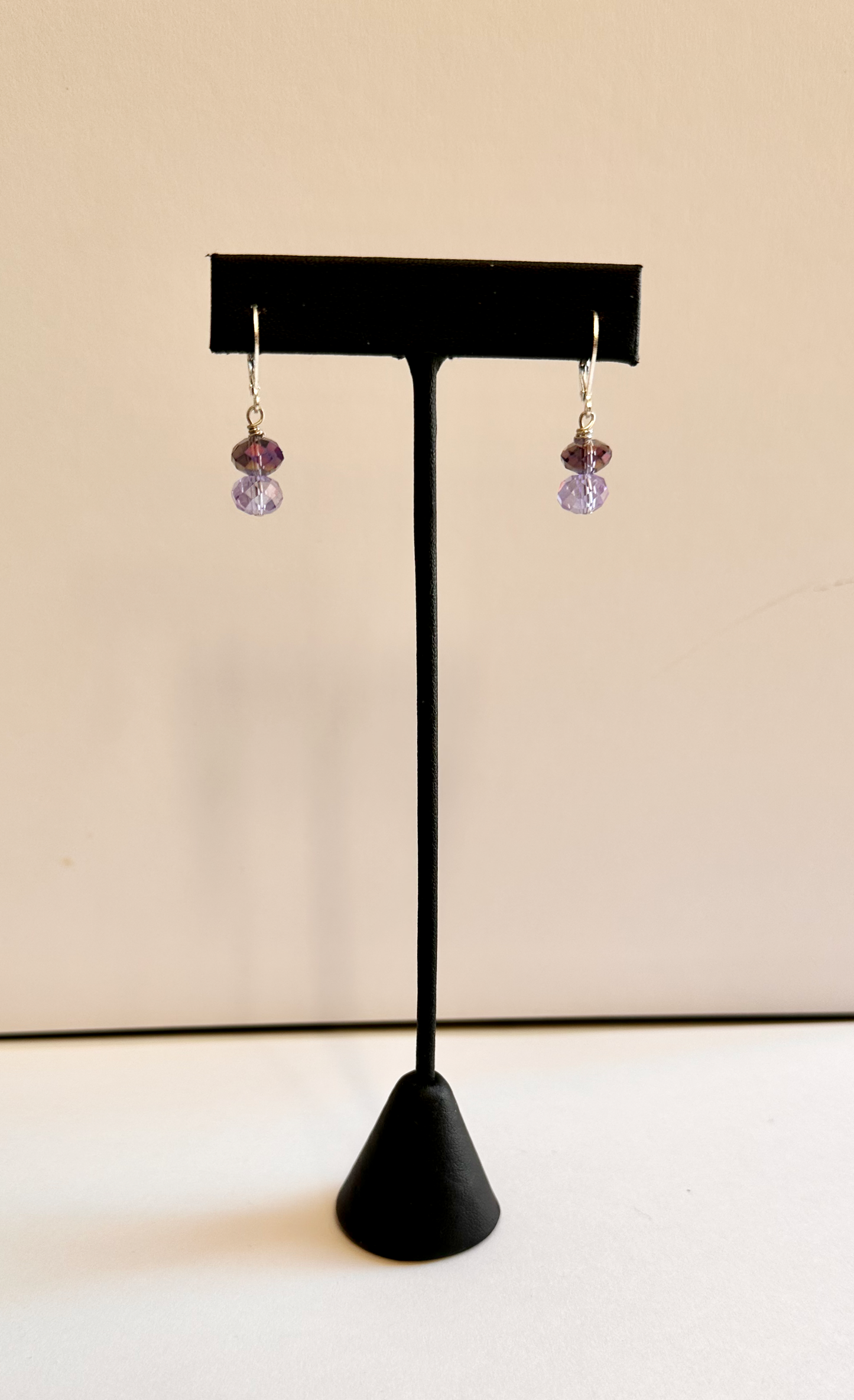 Hues of Purple Crystal Faceted Drop Earrings
