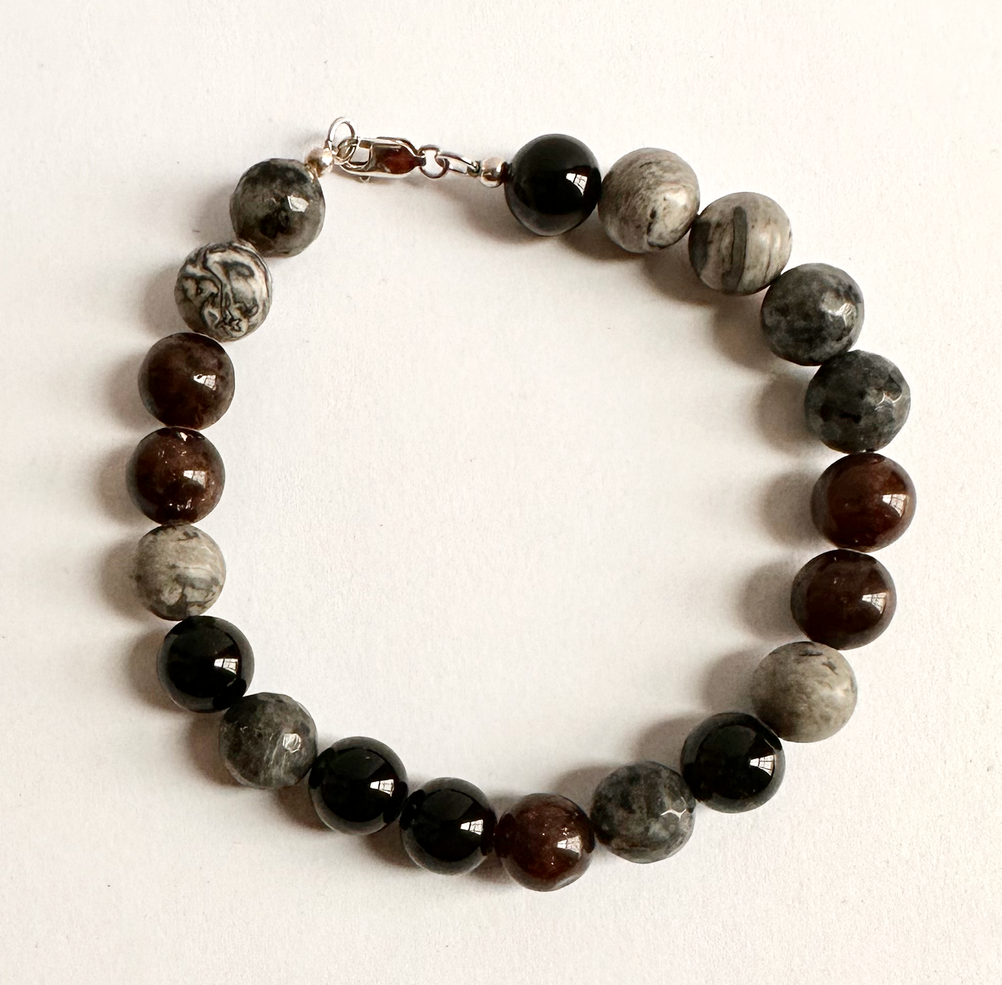 Multi Color Jasper Bead Bracelet