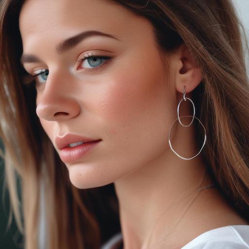 Sterling Silver Contemporary Hoops