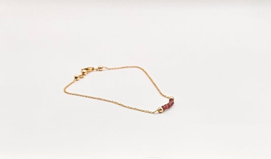 14kt Gold Filled Chain with Garnet Crystal Bead Bracelet