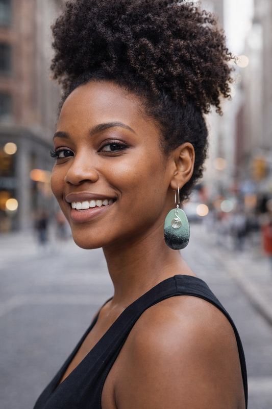 Powder Blue Fade Enamel Earrings