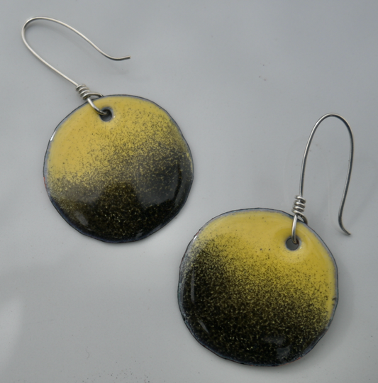 Yellow Fade Enamel Earrings