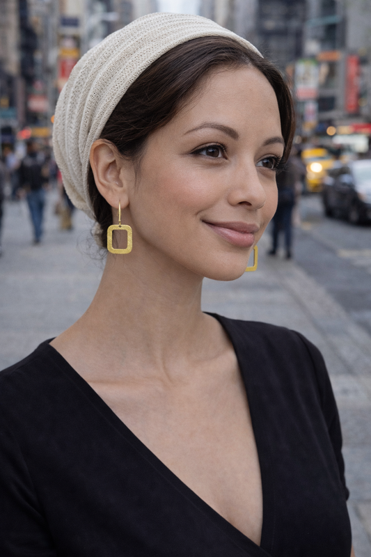 Gold Tone Plated Square Hoop Earrings