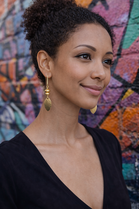 Gold Tone Plated Dangle Earrings