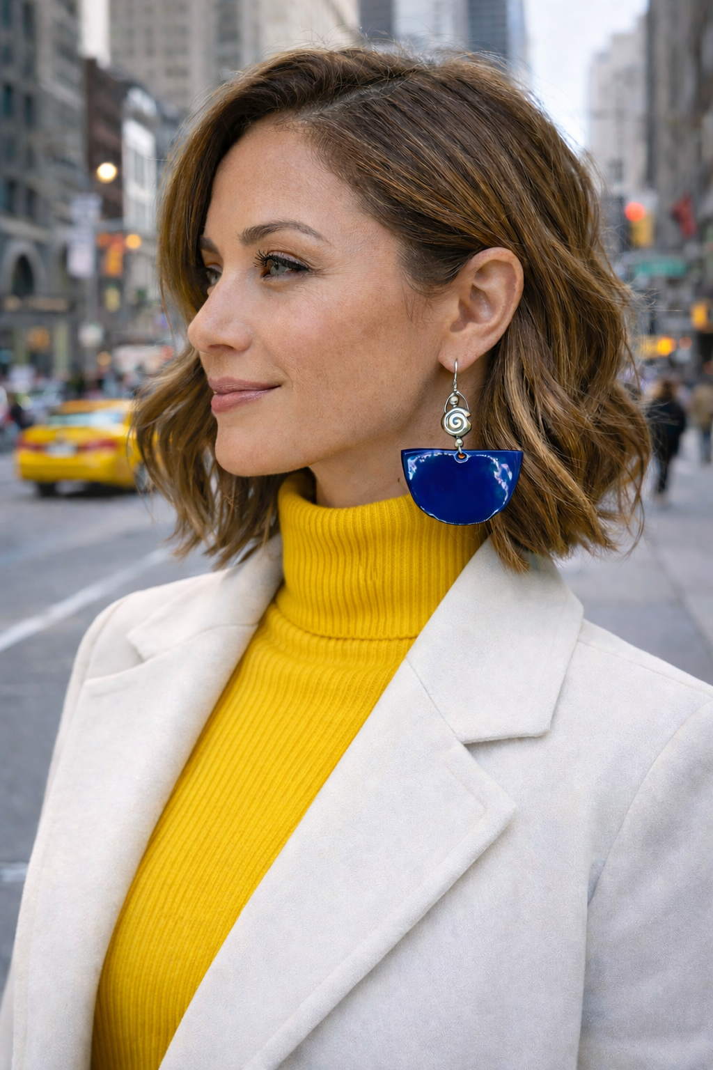 Cobalt Blue with Thai Silver Accent Bead Earrings