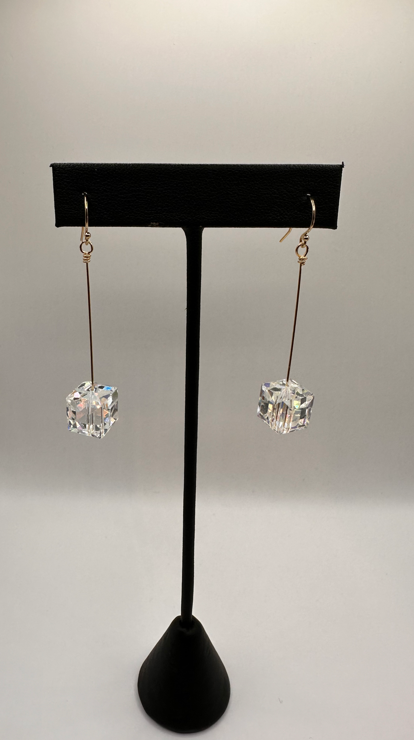 Swarovski Square Crystal Bead Earrings