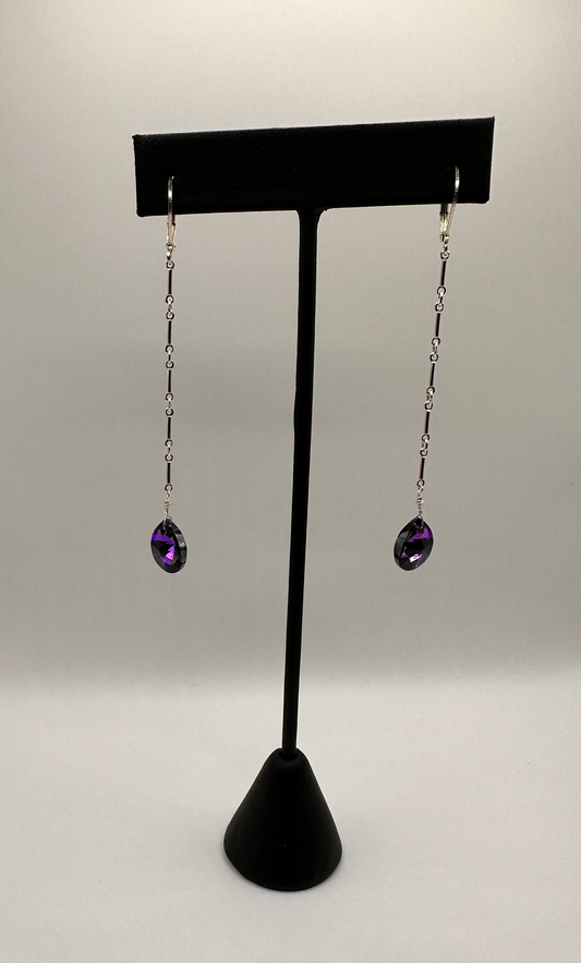 Sparkle with Amethyst Swarovski Crystal Earrings