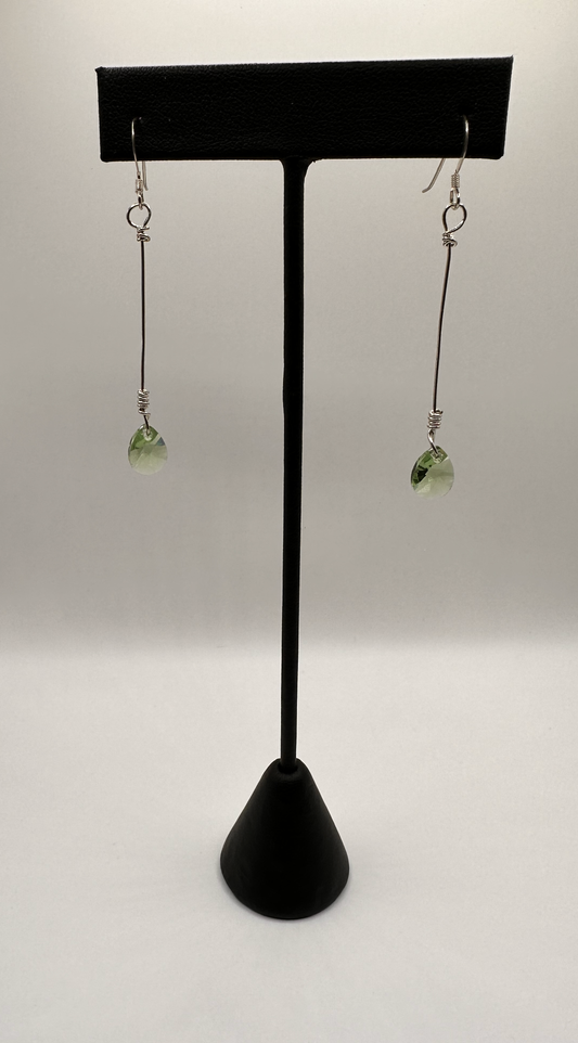 Swarovski Peridot with Sterling Silver Earrings