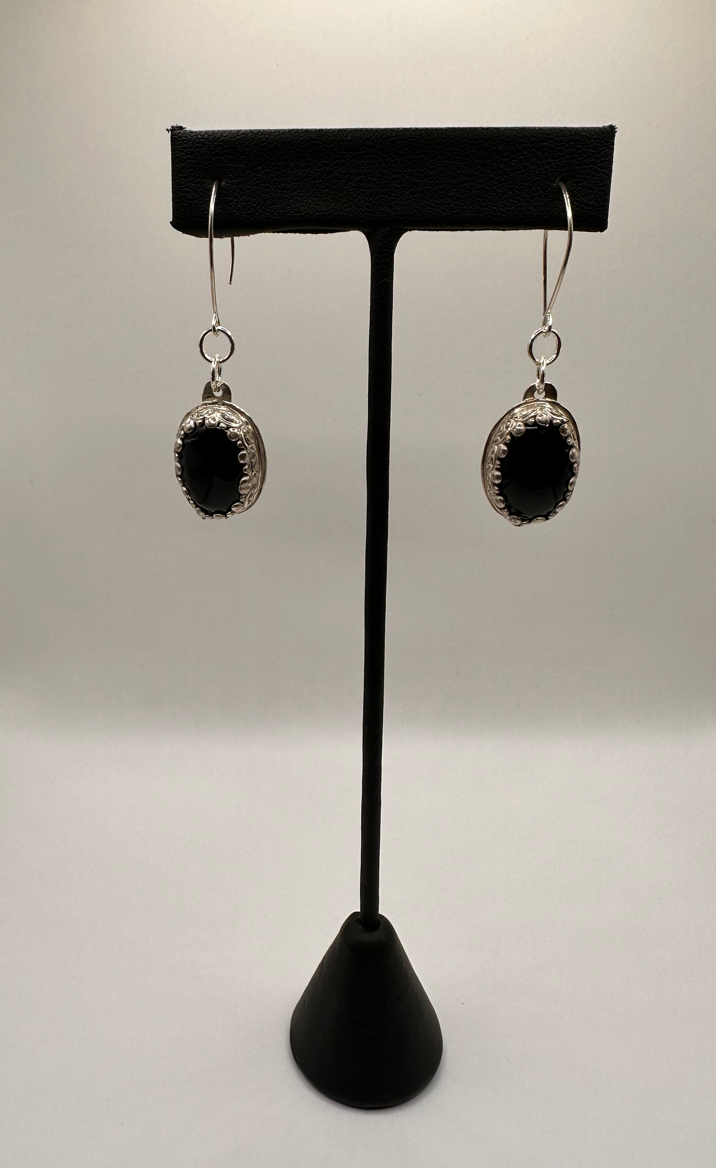 Handmade Bezel Set Onyx Stone Earrings