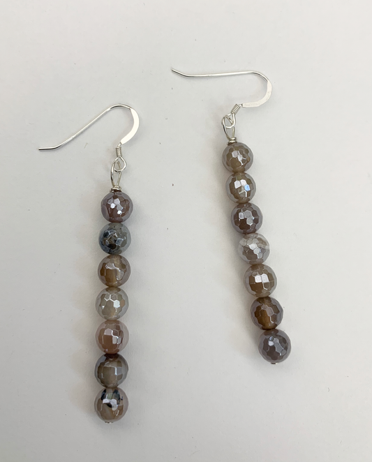 Titanium Chanel Style Bead Earrings