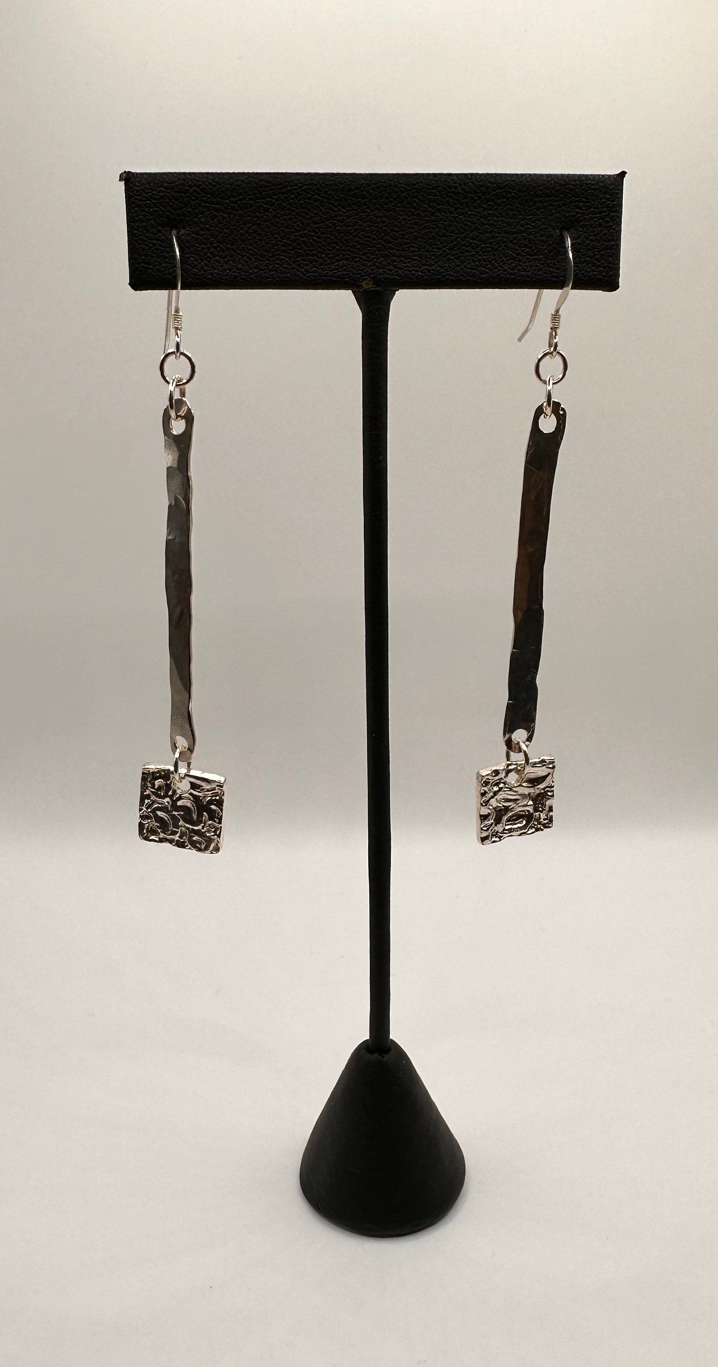 Fine Silver Dangled Square Earrings