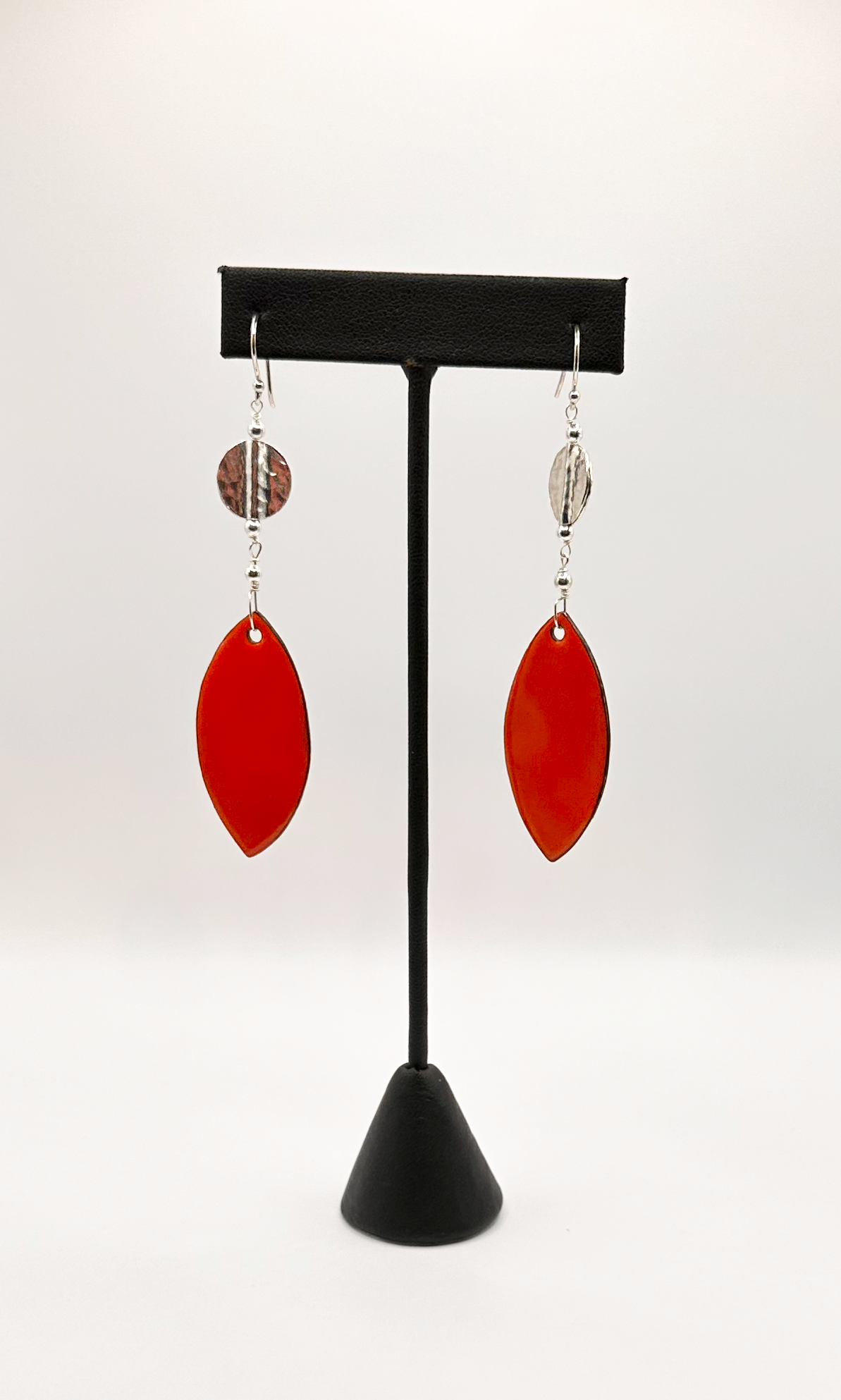 Red Flame Enamel Earrings