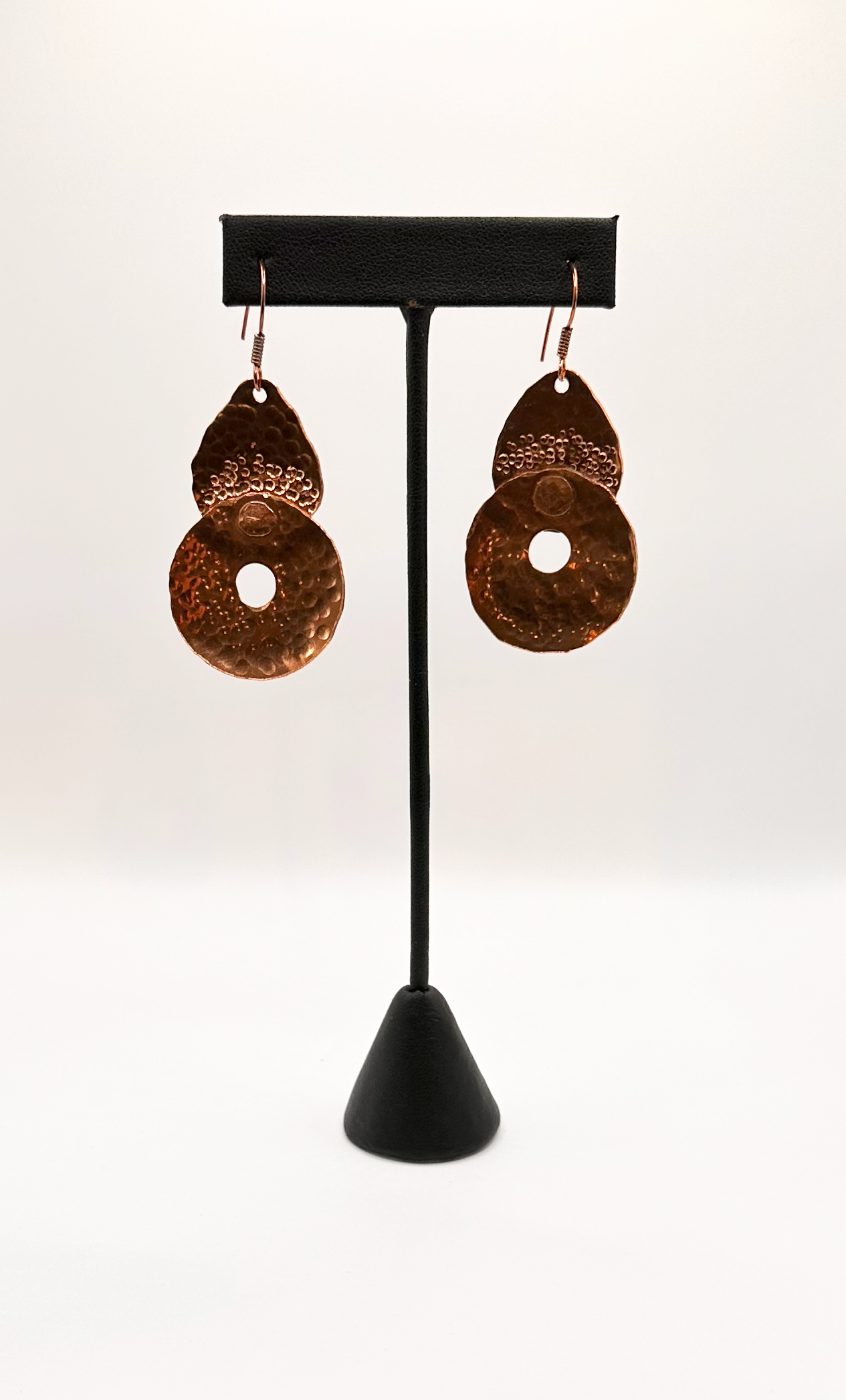 Artisan Crafted Hammered Copper Earrings