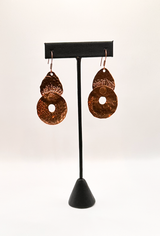 Artisan Crafted Hammered Copper Earrings