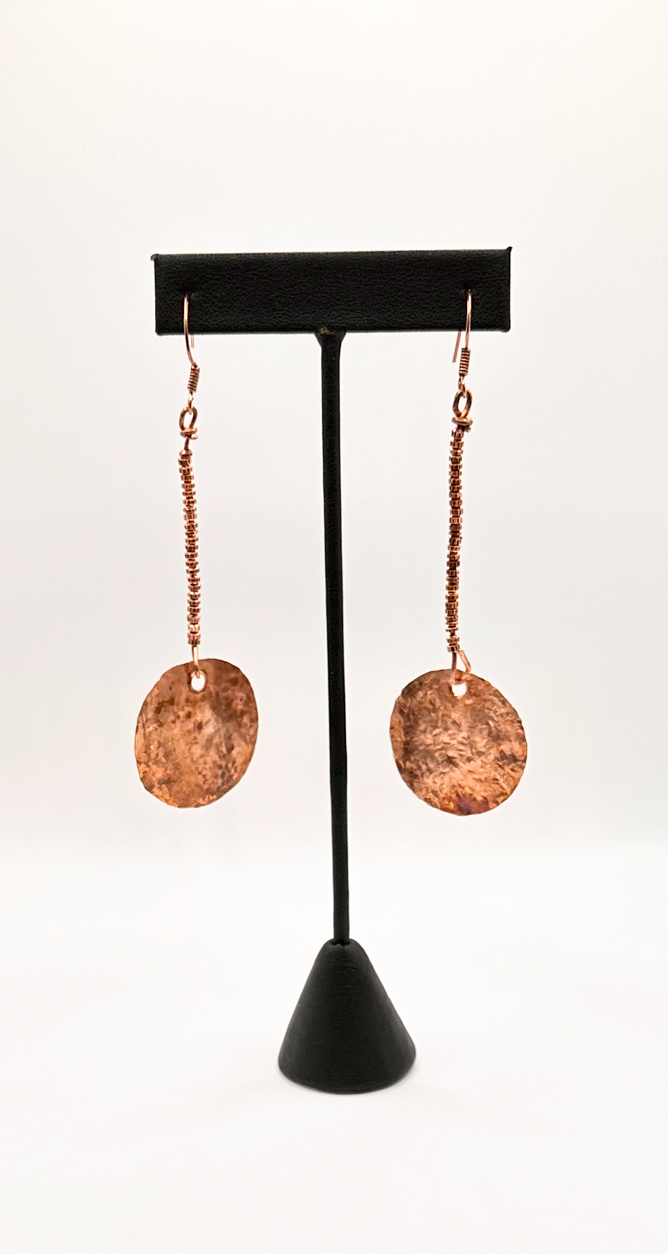 Copper Coin Dangle Earrings