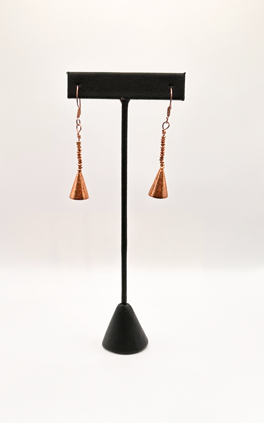 Copper Bell Dangle Earrings