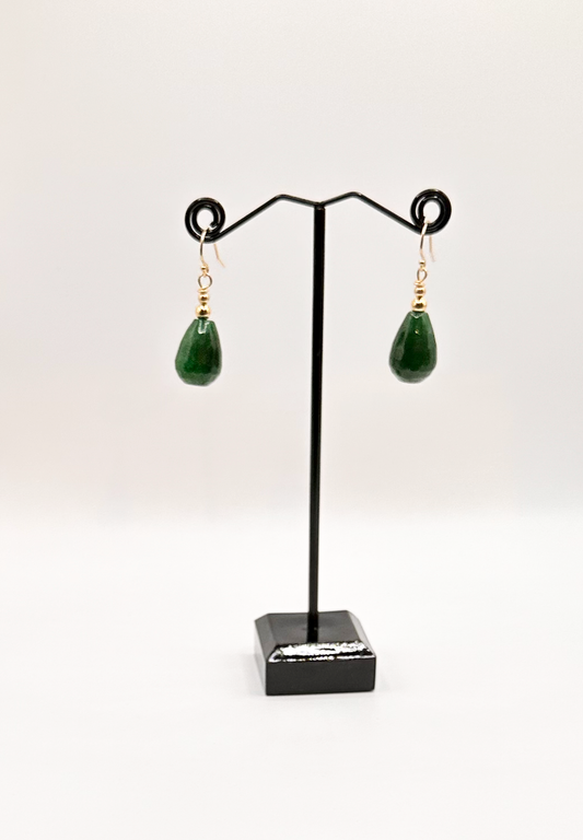 Green Aventurine with 14KT Gold Filled Dangle Drop Earrings