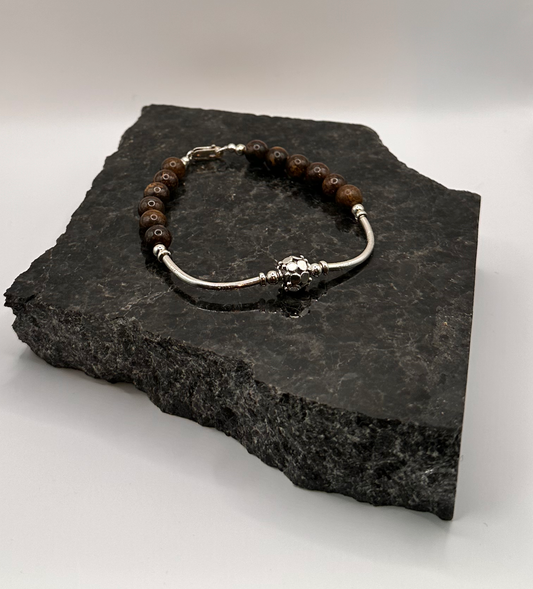 Tiger Eye with Sterling Silver Focal Bead Bracelet