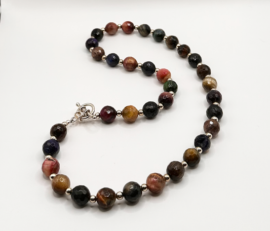 Multi Tourmaline Faceted Stone Bead Necklace