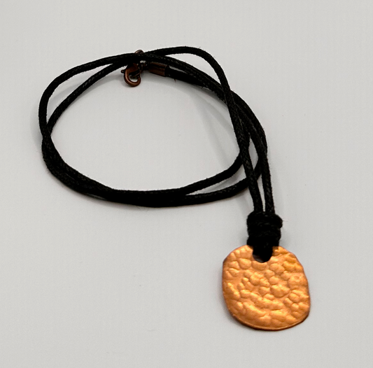 Hammered Copper Coin Pendant Necklace