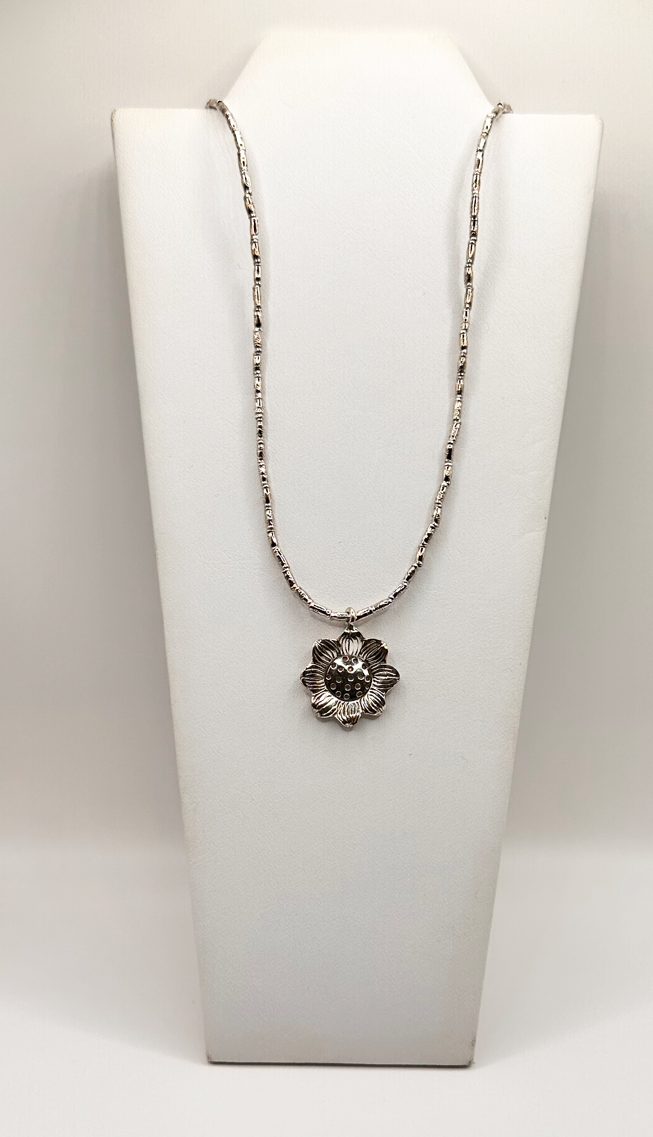 Sterling Silver Sunflower Pendant Necklace