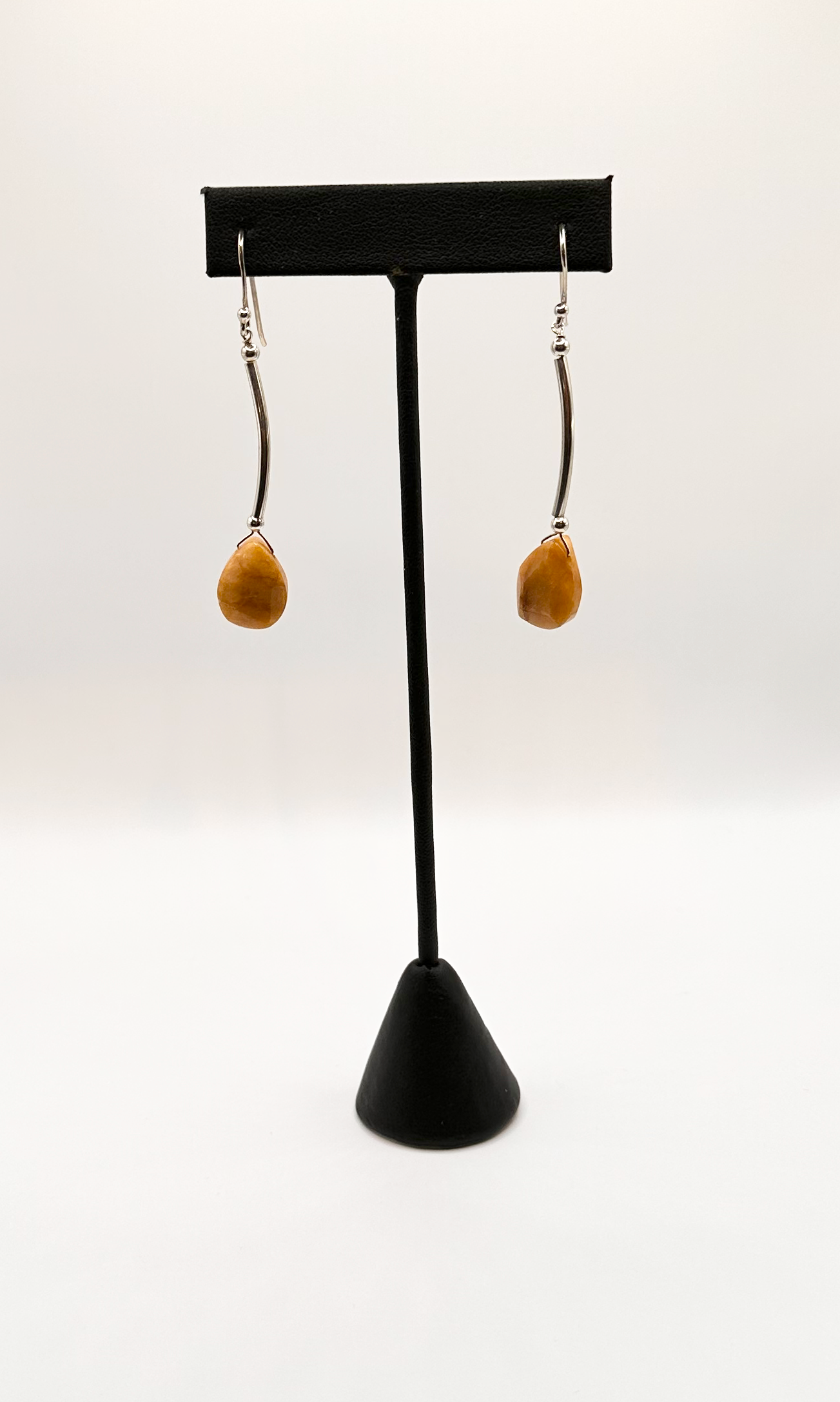 Yellow Aventurine with Sterling Silver Dangle Earrings