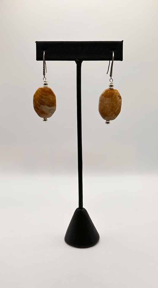 Brown Jasper Bead Earrings