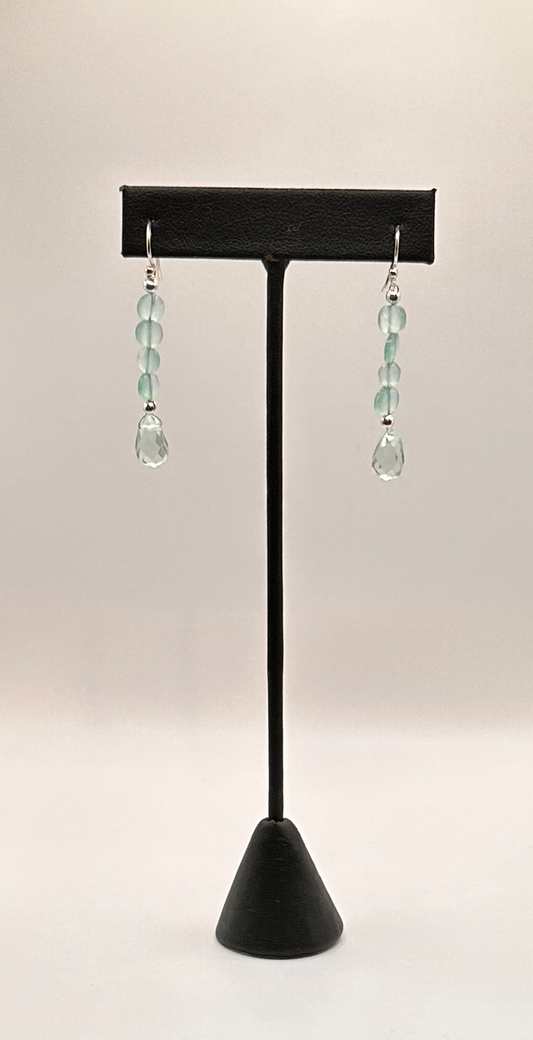 Aqua Briolette Drop Earrings