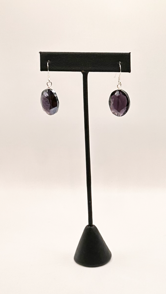 Amethyst Faceted Bead with Sterling Silver Earrings