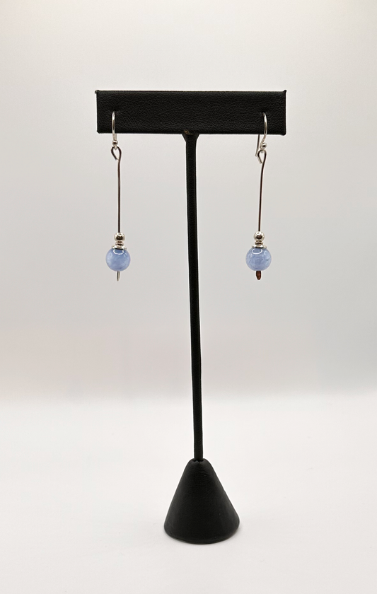 Blue Vintage Bead Drop with Sterling Silver Earrings