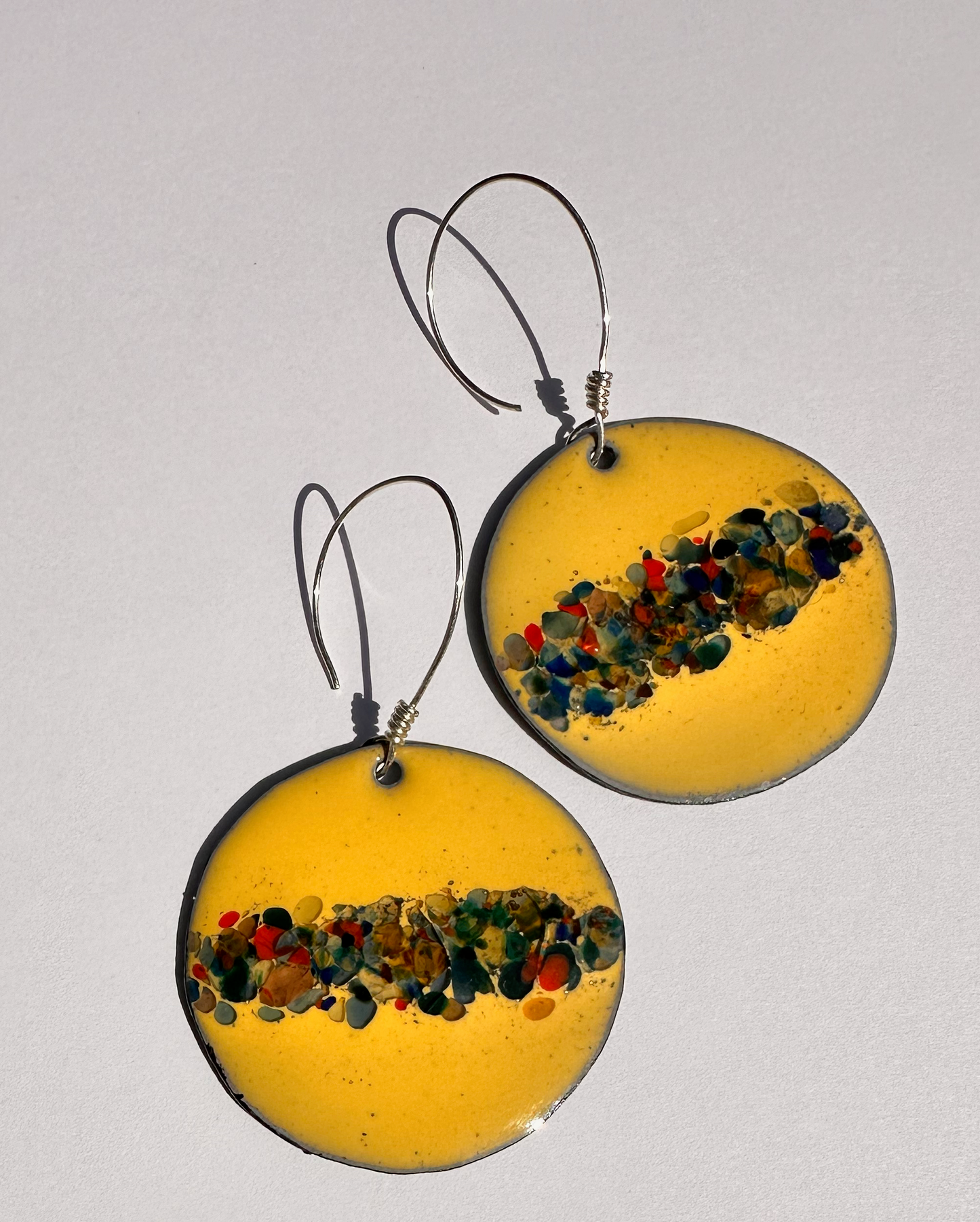 Yellow Enamel Earrings