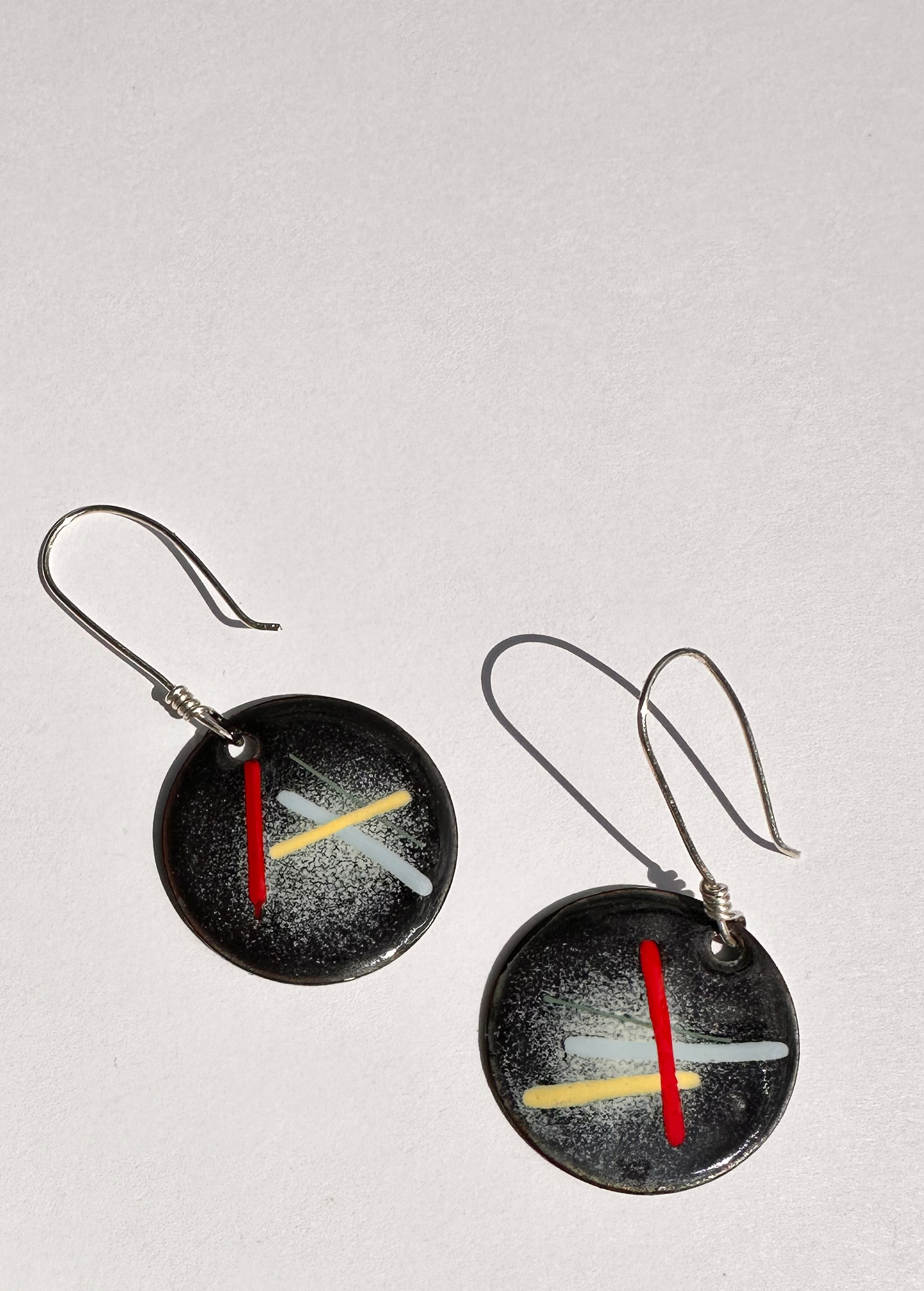 Abstract Art Enamel Earrings